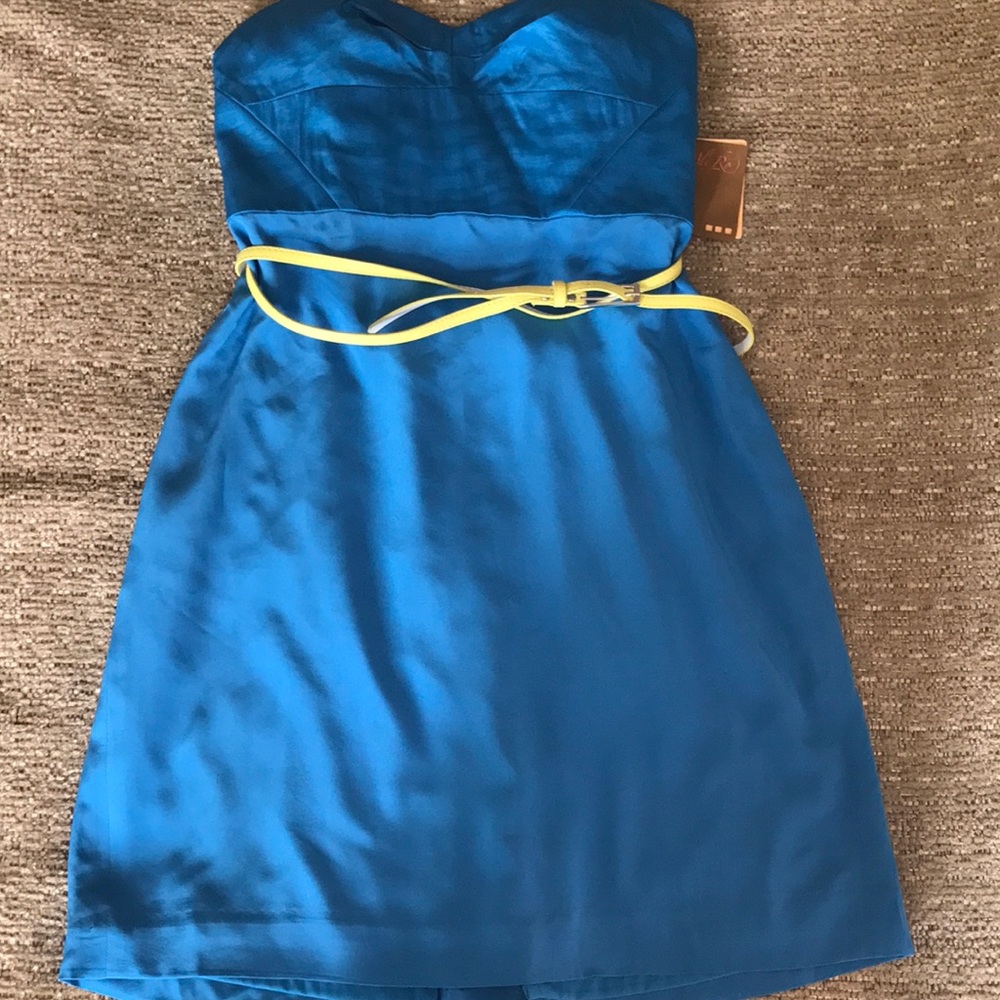 Ali Ro Silk Strapless Mini Dress